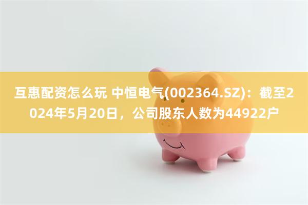 互惠配资怎么玩 中恒电气(002364.SZ)：截至2024年5月20日，公司股东人数为44922户