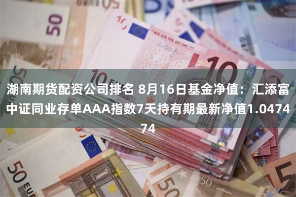 湖南期货配资公司排名 8月16日基金净值：汇添富中证同业存单