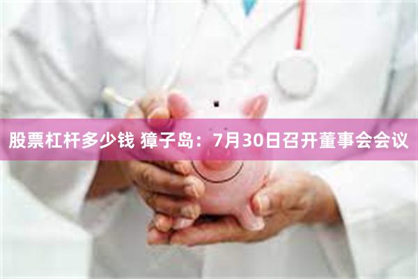 股票杠杆多少钱 獐子岛：7月30日召开董事会会议