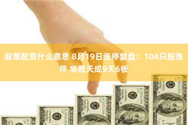 股票配资什么意思 8月19日涨停复盘：104只股涨停 华胜天成9天6板