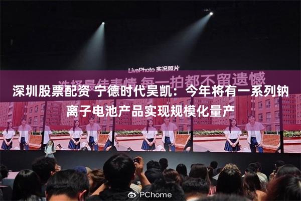 深圳股票配资 宁德时代吴凯：今年将有一系列钠离子电池产品实现规模化量产